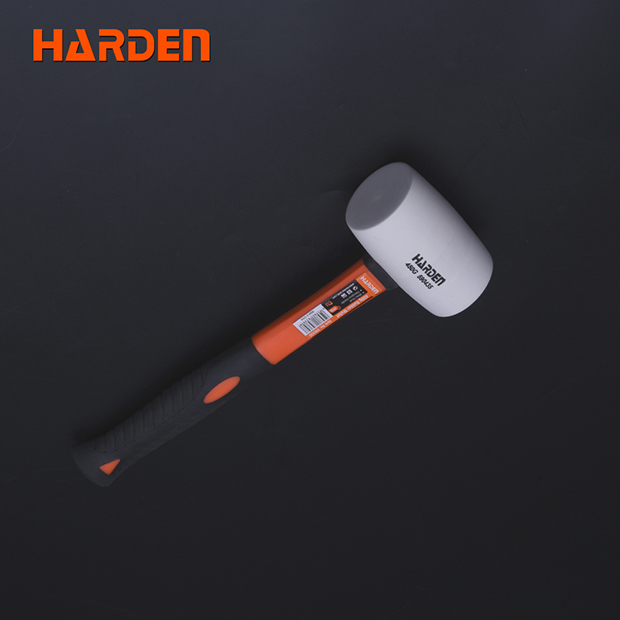 590437-Harden 680g White Rubber Mallet With Fibreglass Handle