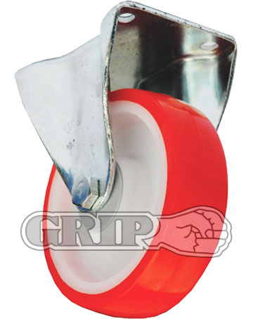 41991 - Grip 125mm 200kg  Polyurethane Wheel Castor Fixed Plate