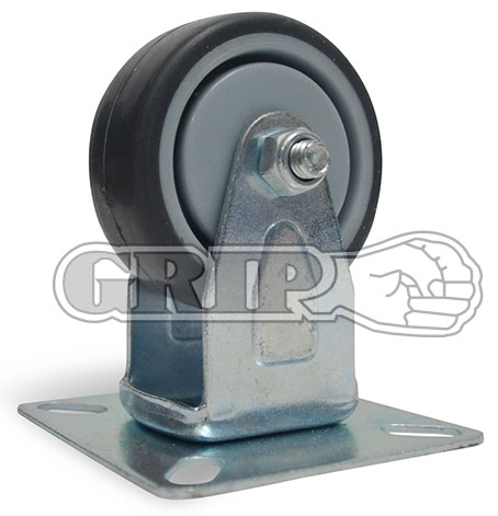 42000 - Grip 50mm 40kg Grey TPR On Polypropylene Wheel Castor Fixed Plate