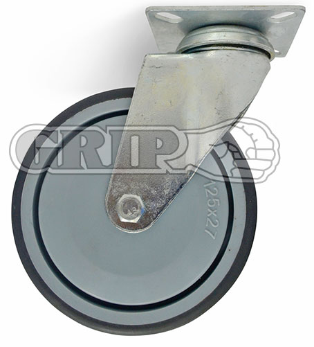 42001 - Grip 50mm 40kg Grey TPR On Polypropylene Wheel Castor Swivel Plate