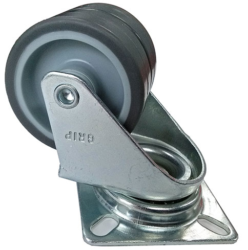 42055 - Grip 50mm 70kg Grey Polypropylene Twin Wheel Castor Swivel Plate