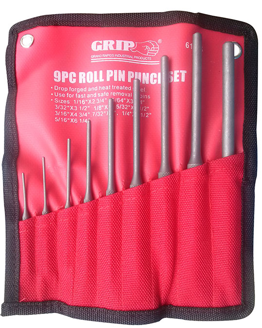 61135 - 9 Pc Roll Pin Punch Set