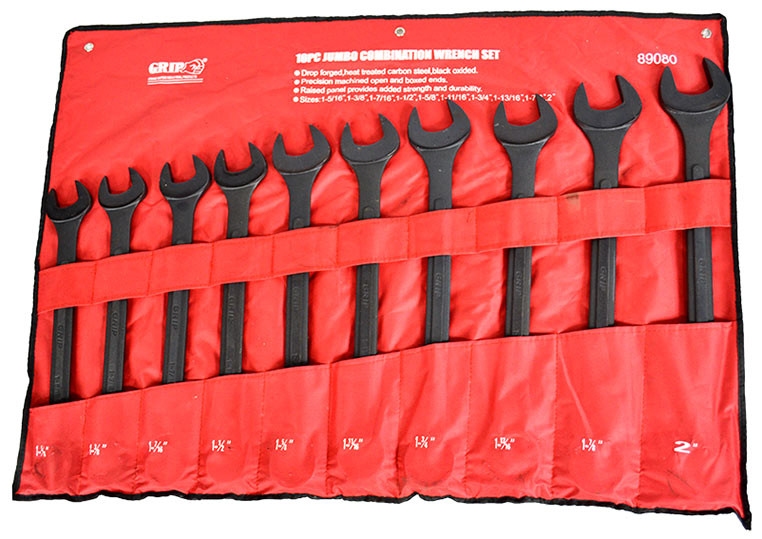 89080 - 10 PC Open End and Ring Combination spanner Set SAE