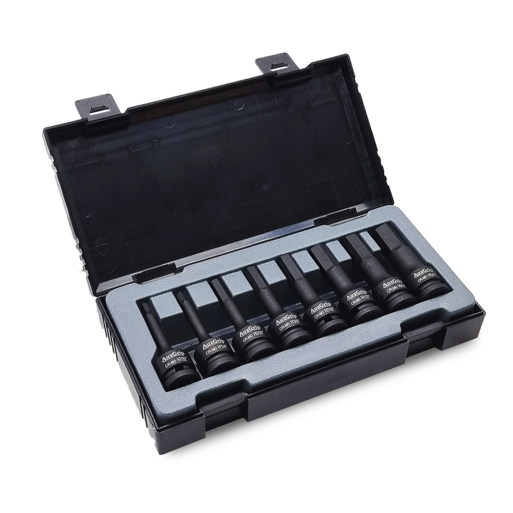 A84600 - 8 Pc 1/2" Sq. Dr. Impact In-Hex Bit Socket Set SAE 78mm