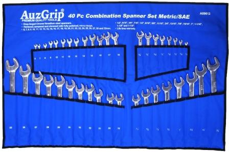 A89612 - 40 Pc Combination Spanner Set Metric/SAE