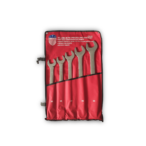 P89335-Pittsburgh 5 Pc Metric Open End & Ring Spanner Set