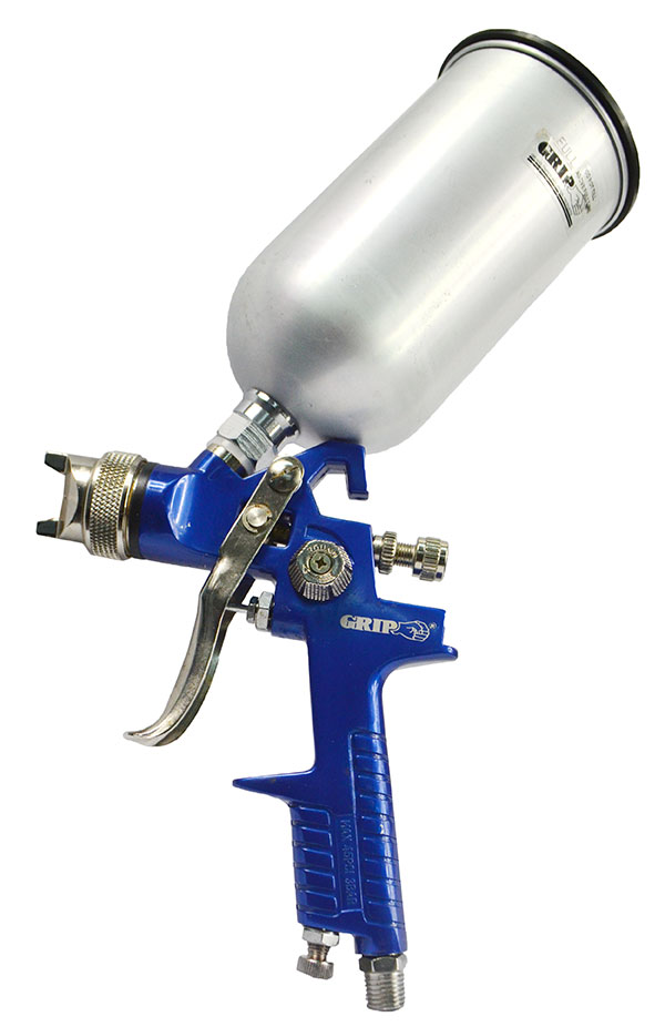 13140 -Grip 650ml  Gravity Feed Air Spray Gun With 2 Nozzles 1.4 & 2.00mm and Air Regulator