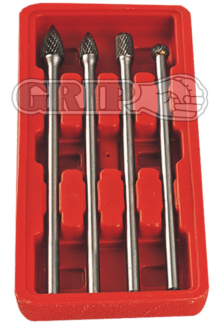 35116 - 4 Pc Long Reach Double Carbide Burr Set