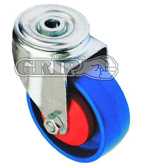 41981- Grip 100mm 200kg Blue Nylon Wheel Castor Swivel Plate With Bolt Hole