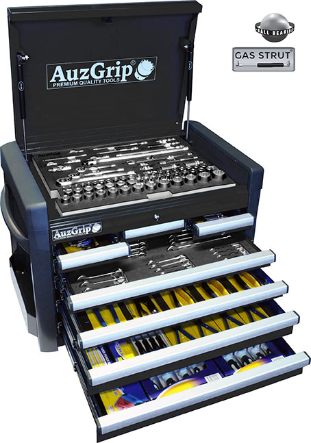 A76023 AuzGrip 258 Pc Metric Tool Kit With Chest Cabinet