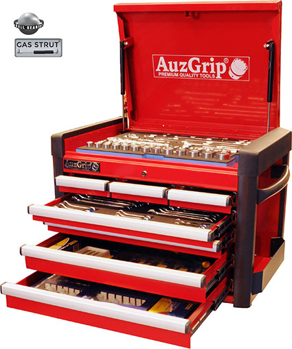 A76029 AuzGrip 301 Pc Metric/SAE Tool Kit With Chest Cabinet