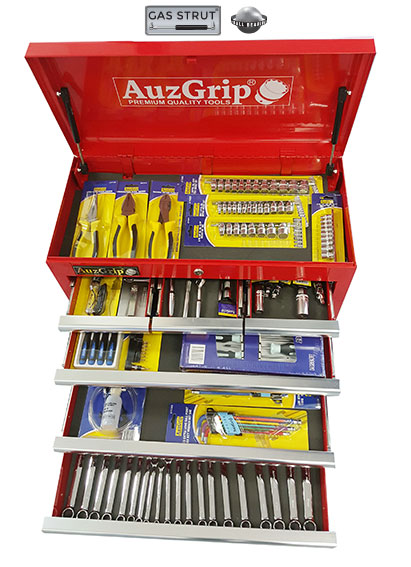 A76041 AuzGrip 128Pc Metric/SAE Automotive Starter Tool Kit Red