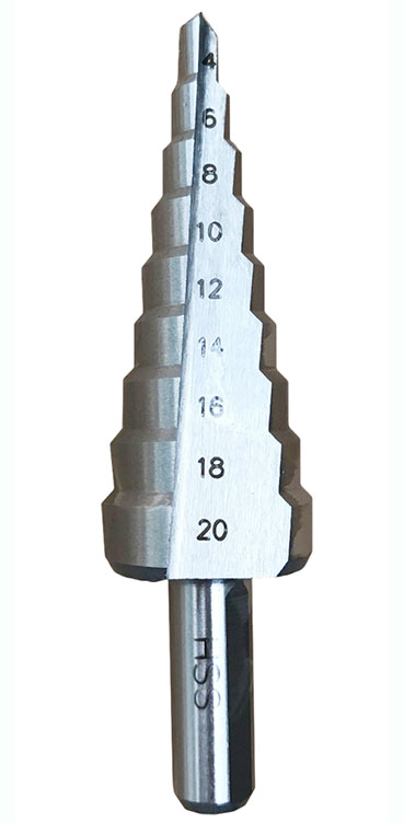 INSD4-20 HSSM2 Straight Flute Step Drill Size 4 - 20mm