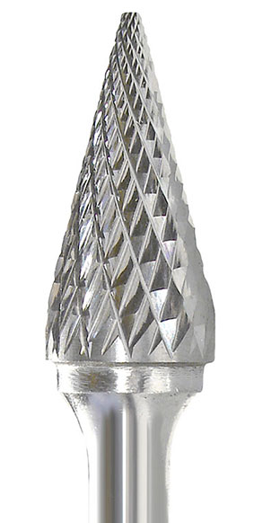 INSM-3 Pointed Cone Shape Carbide Burr Double Cut